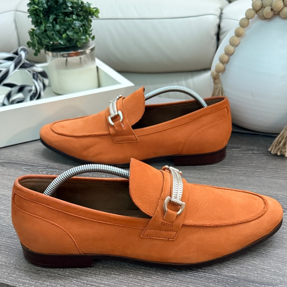 Aldo Vibrant Orange Leather Loafers